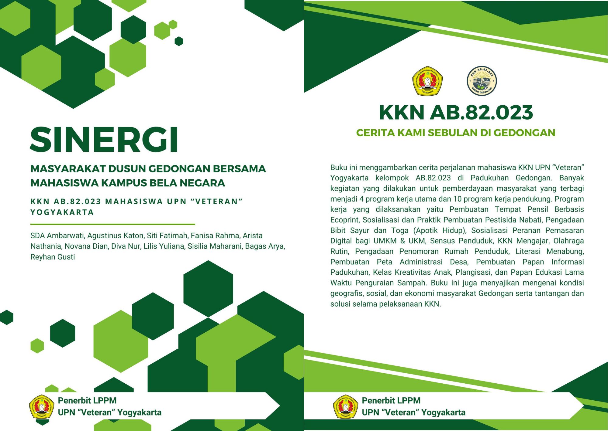 Cover Buku SINERGI MASYARAKAT PADUKUHAN GEDONGAN BERSAMA MAHASISWA KAMPUS BELA NEGARA
